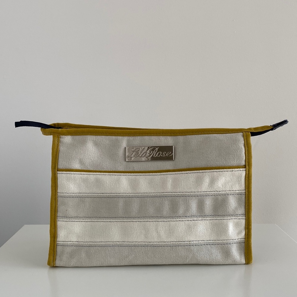 Lela Rose Limited Edition Zippered Cotton Canvas Cosmetic bag for Beauty…